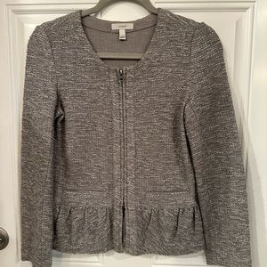 J.crew size xs peplum grey tweed jacket